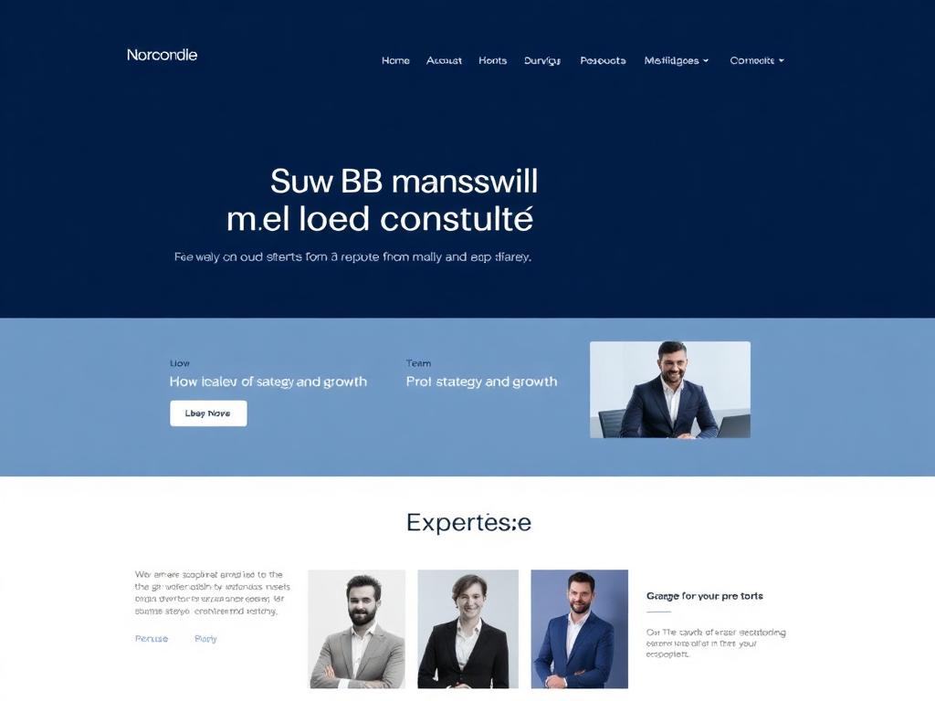 Concept de site web corporate premium pour un consultant B2B